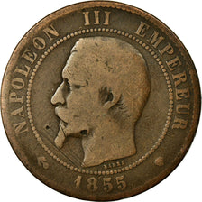 Moneta, Francia, Napoleon III, Napoléon III, 10 Centimes, 1855, Marseille, MB