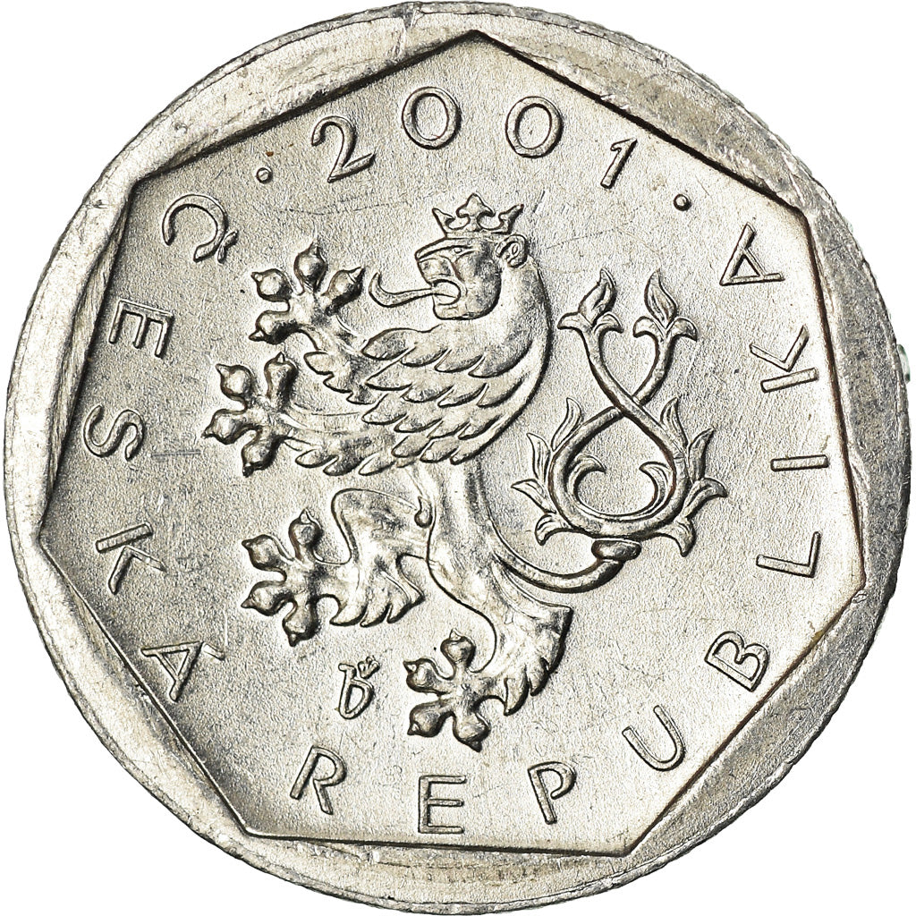 Moneta, Czechy, 20 Haleru, 2001, Jablonec nad Nisou, EF(40-45), Aluminium