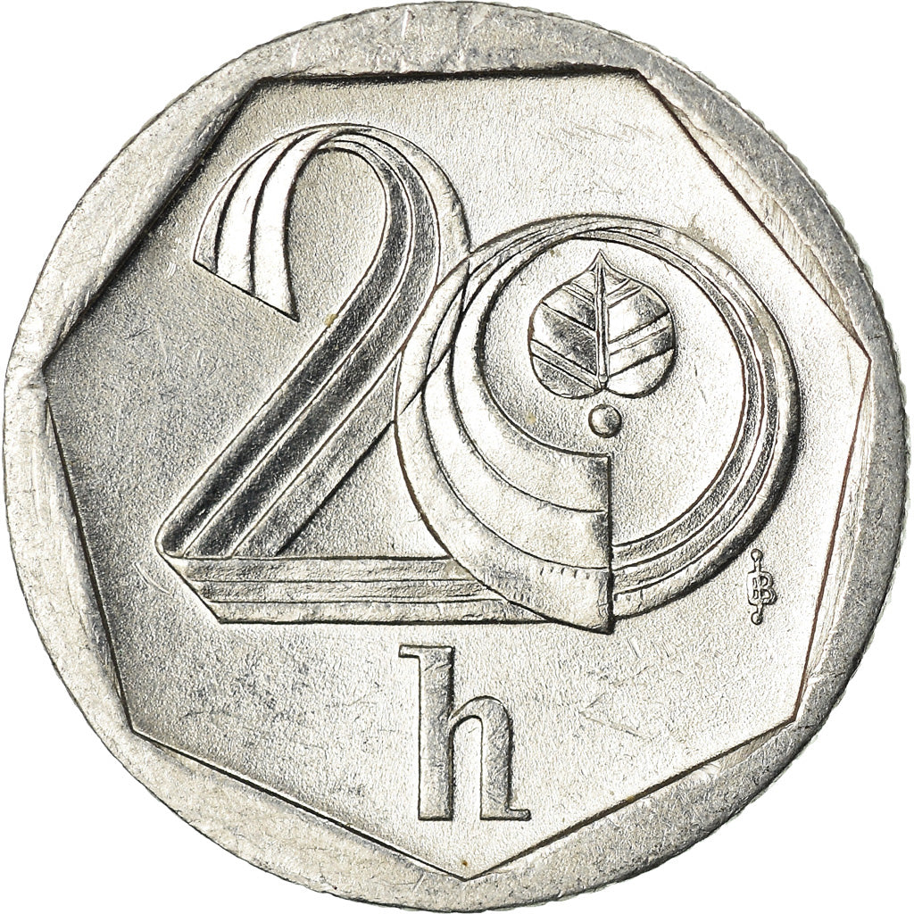 Moneta, Czechy, 20 Haleru, 2001, Jablonec nad Nisou, EF(40-45), Aluminium