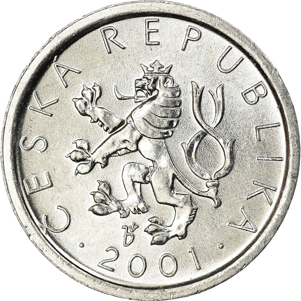 Coin, Czech Republic, 10 Haleru, 2001, EF(40-45), Aluminum, KM:6