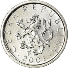 Coin, Czech Republic, 10 Haleru, 2001, EF(40-45), Aluminum, KM:6