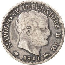 ITALIAN STATES, 5 Soldi, 1811, Milan, KM #5.1, VF(30-35), Silver, 1.17