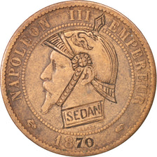FRANCE, 10 Centimes, 1870, Paris, VF(30-35), Bronze, 9.57