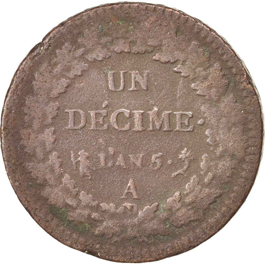 Directoire, Un Décime An 5 A, KM 644.1