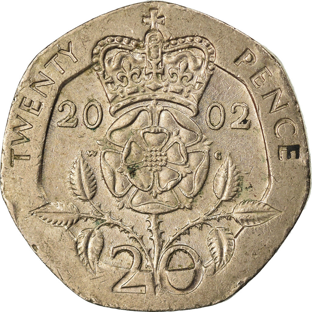 Moneta, Wielka Brytania, Elizabeth II, 20 Pence, 2002, EF(40-45), Miedź-Nikiel