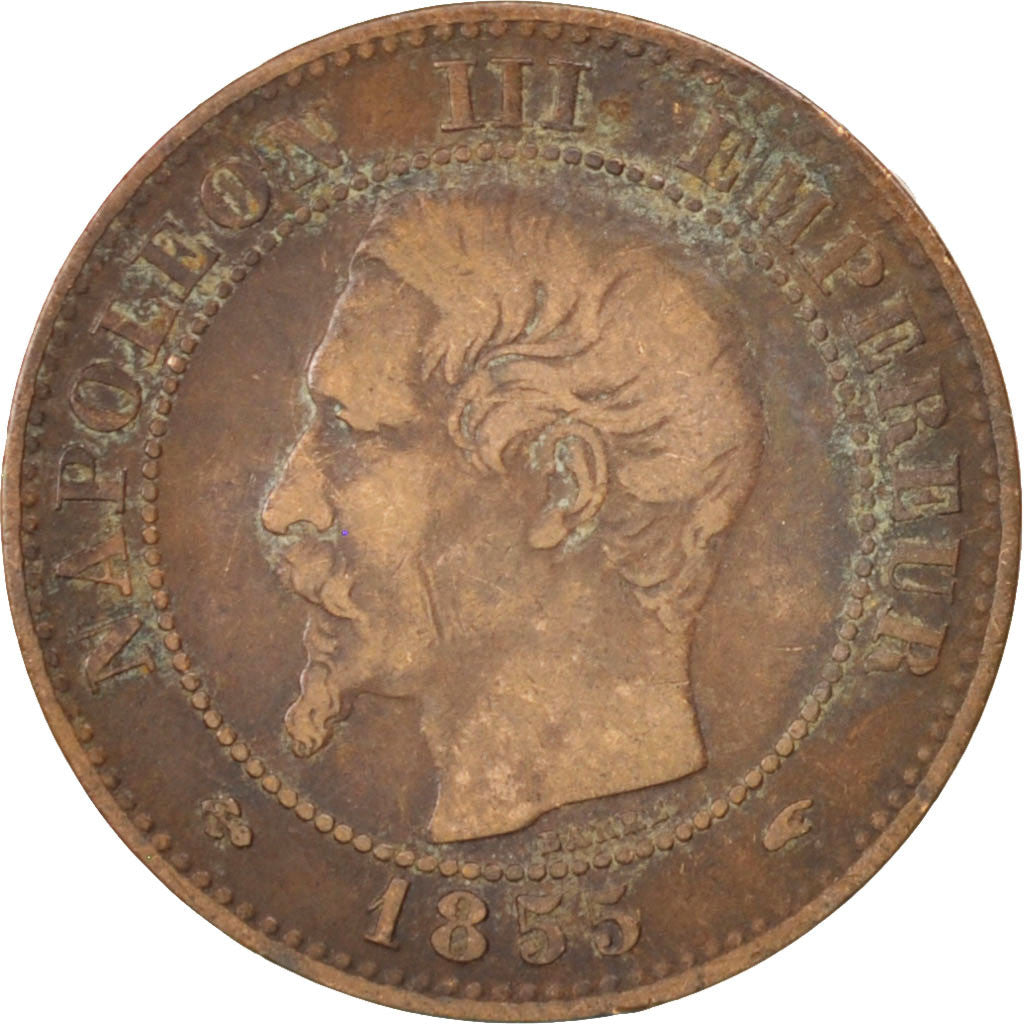 Second Empire, 2 Centimes Napoléon III tête nue, 1855 A, KM 776.1