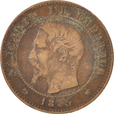 Second Empire, 2 Centimes Napoléon III tête nue, 1855 A, KM 776.1