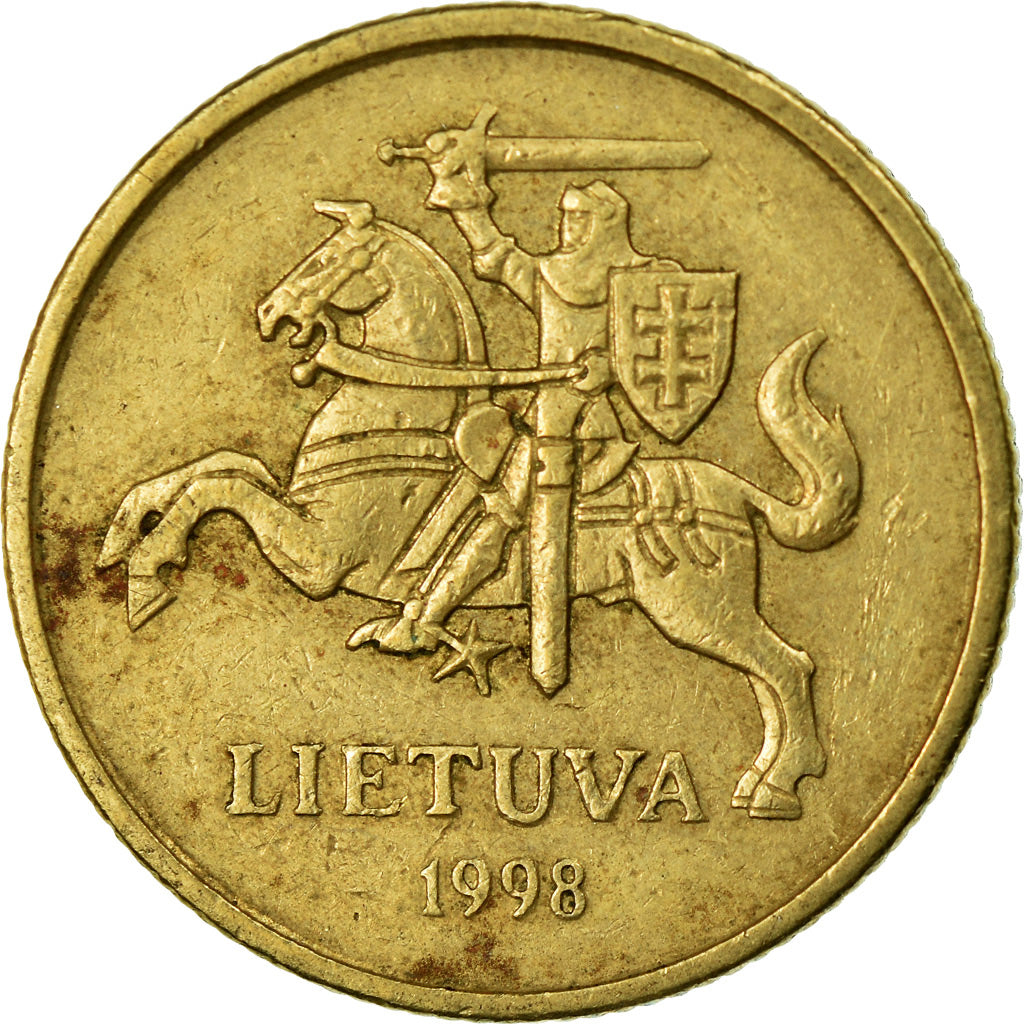 Moeda, Lituânia, 20 Centu, 1998, EF(40-45), Níquel-Latão, KM:107