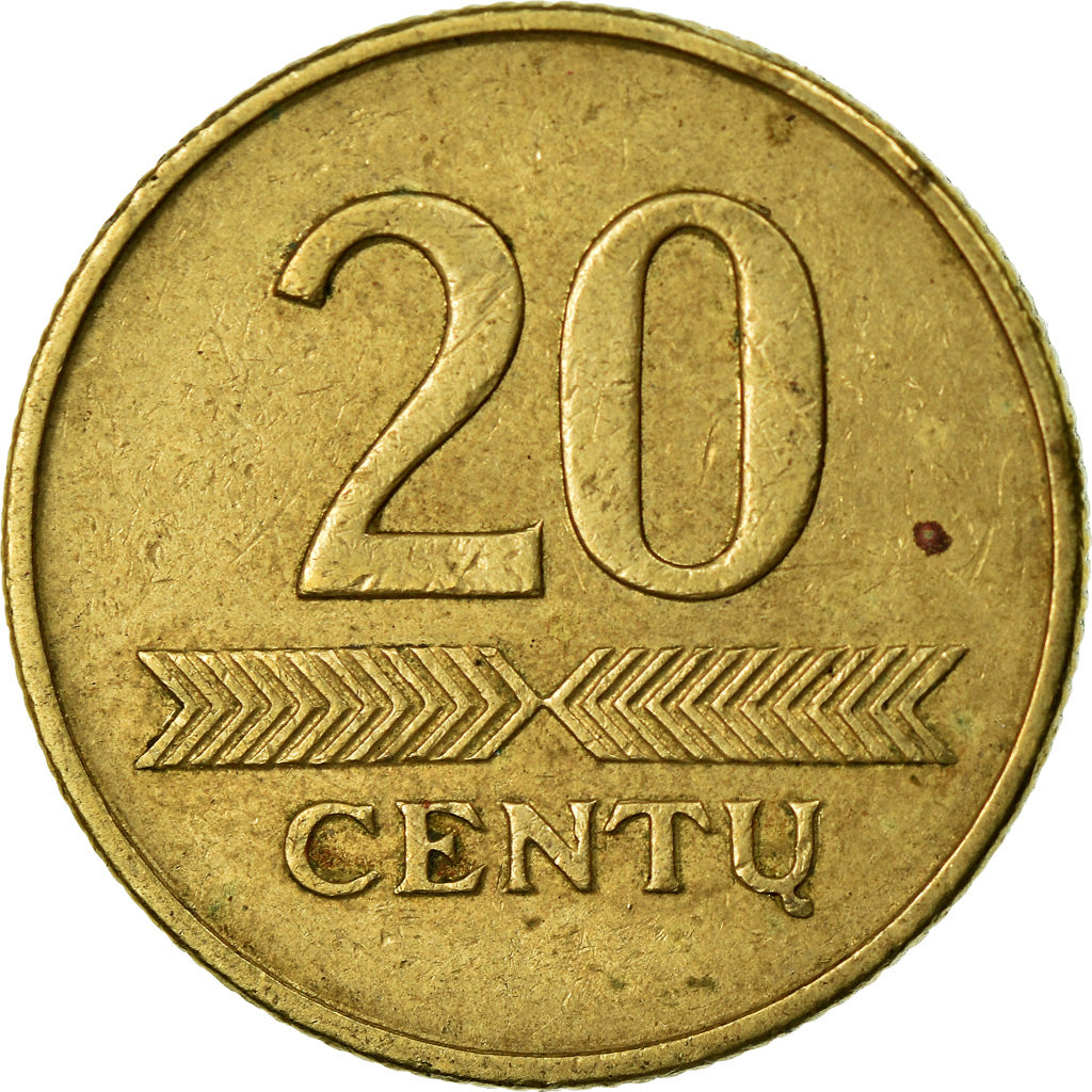 Moeda, Lituânia, 20 Centu, 1998, EF(40-45), Níquel-Latão, KM:107