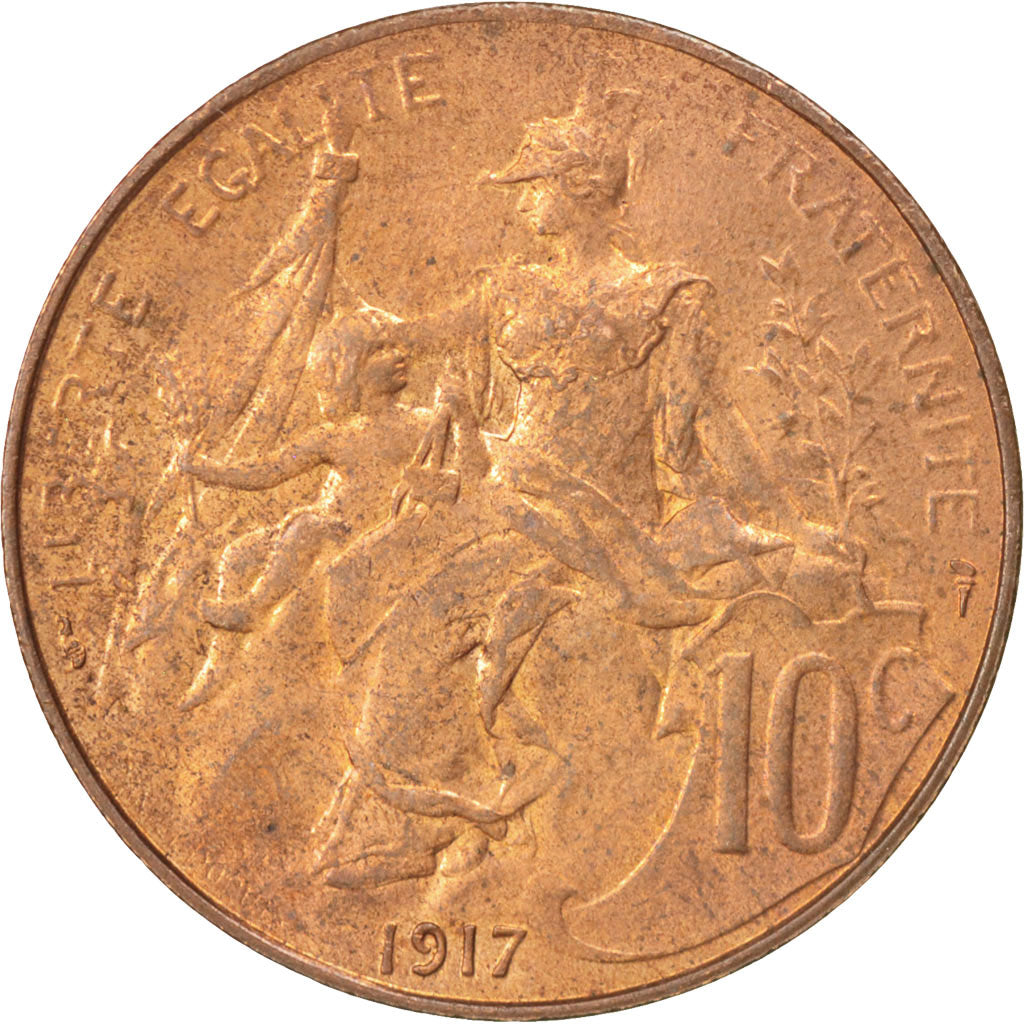 Monnaie, France, Dupuis, 10 Centimes, 1917, SUP, Bronze, KM:843, Gadoury:277