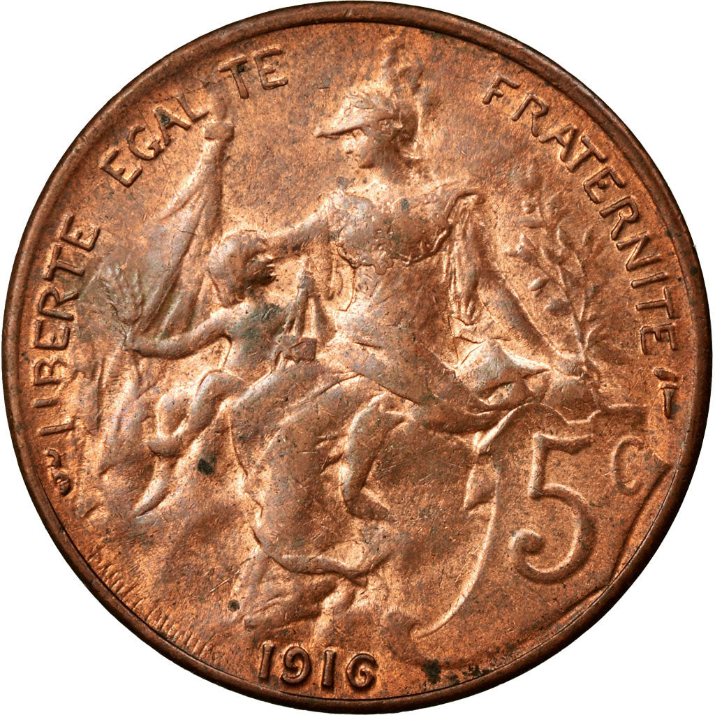 Münze, Frankreich, Dupuis, 5 Centimes, 1916, VZ, Bronze, KM:842, Gadoury:165