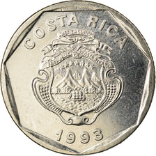 Munten, Costa Rica, 5 Colones, 1993, PR, Nickel Plated Stainless Steel, KM:214.3