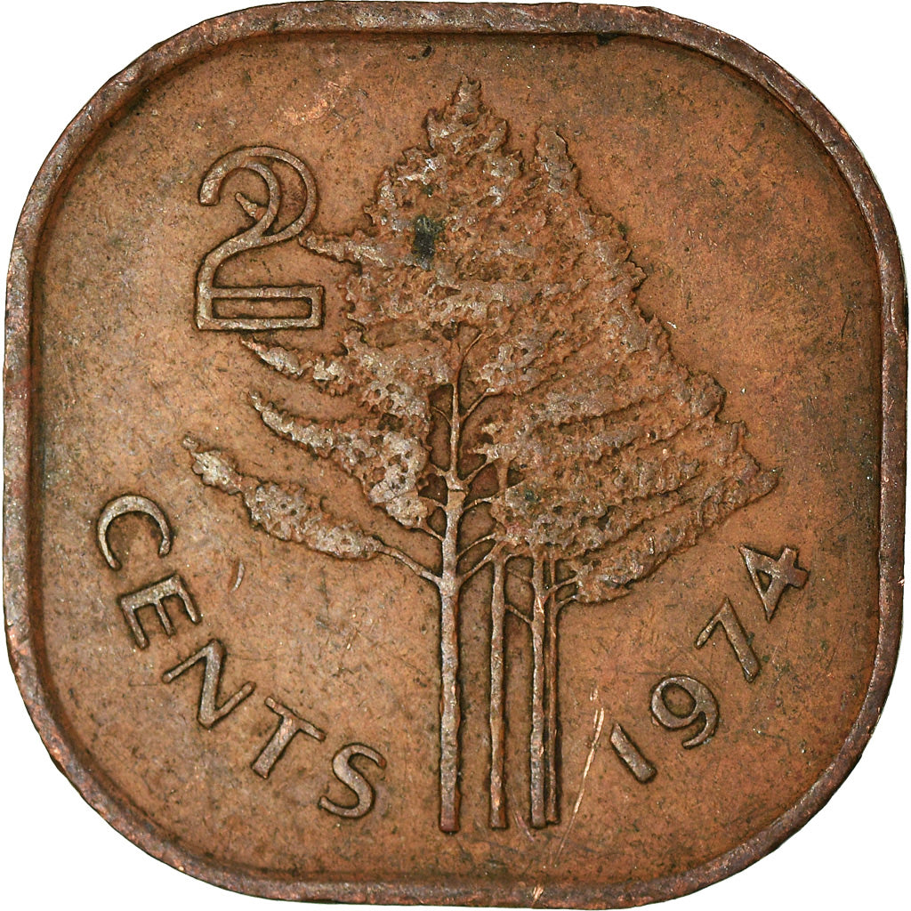 Monnaie, Swaziland, Sobhuza II, 2 Cents, 1974, British Royal Mint, TB+, Bronze