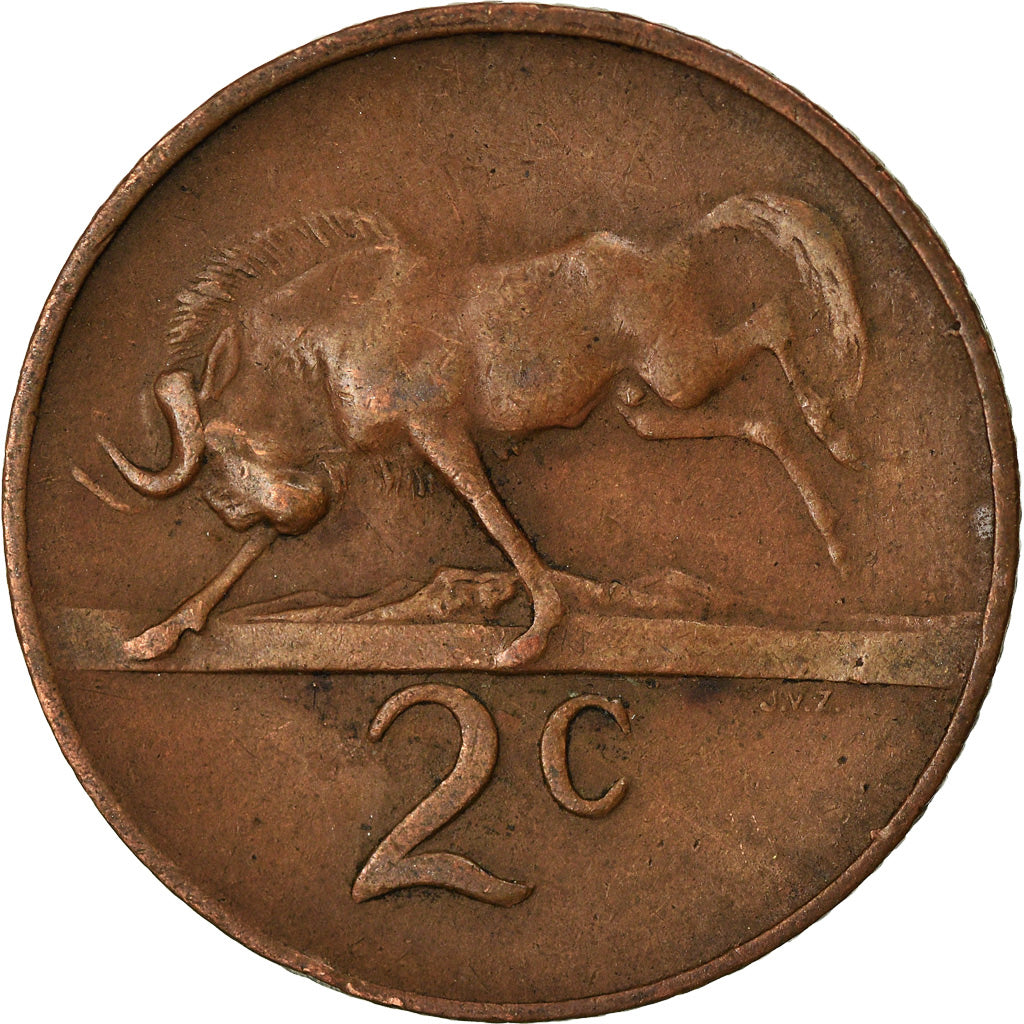 Coin, South Africa, 2 Cents, 1966, EF(40-45), Bronze, KM:66.1