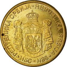 Coin, Serbia, 2 Dinara, 2009, AU(55-58), Nickel-brass, KM:46