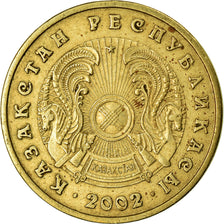 Coin, Kazakhstan, 5 Tenge, 2002, EF(40-45), Nickel-brass, KM:24