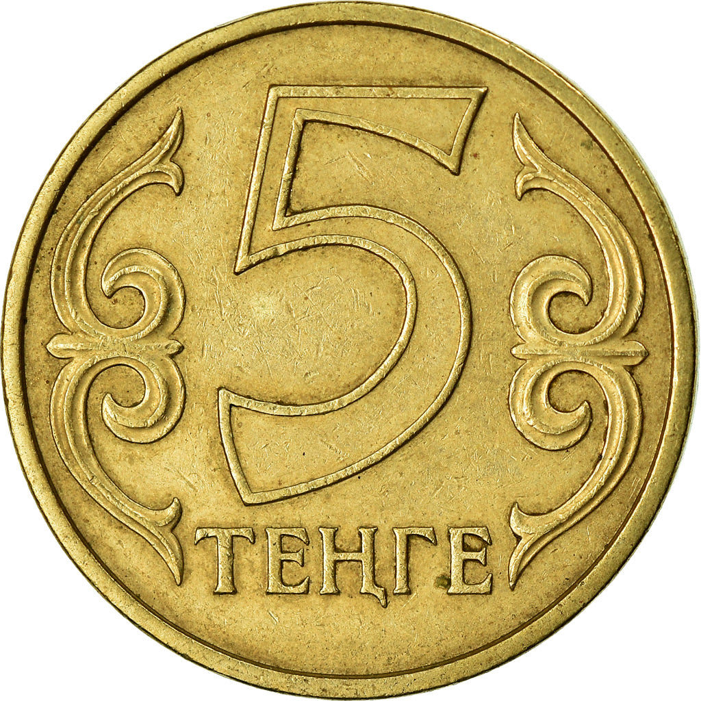 Coin, Kazakhstan, 5 Tenge, 2002, EF(40-45), Nickel-brass, KM:24