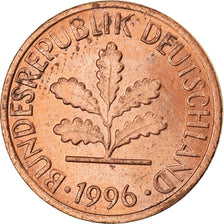 Coin, GERMANY - FEDERAL REPUBLIC, Pfennig, 1996, Hambourg, EF(40-45), Copper