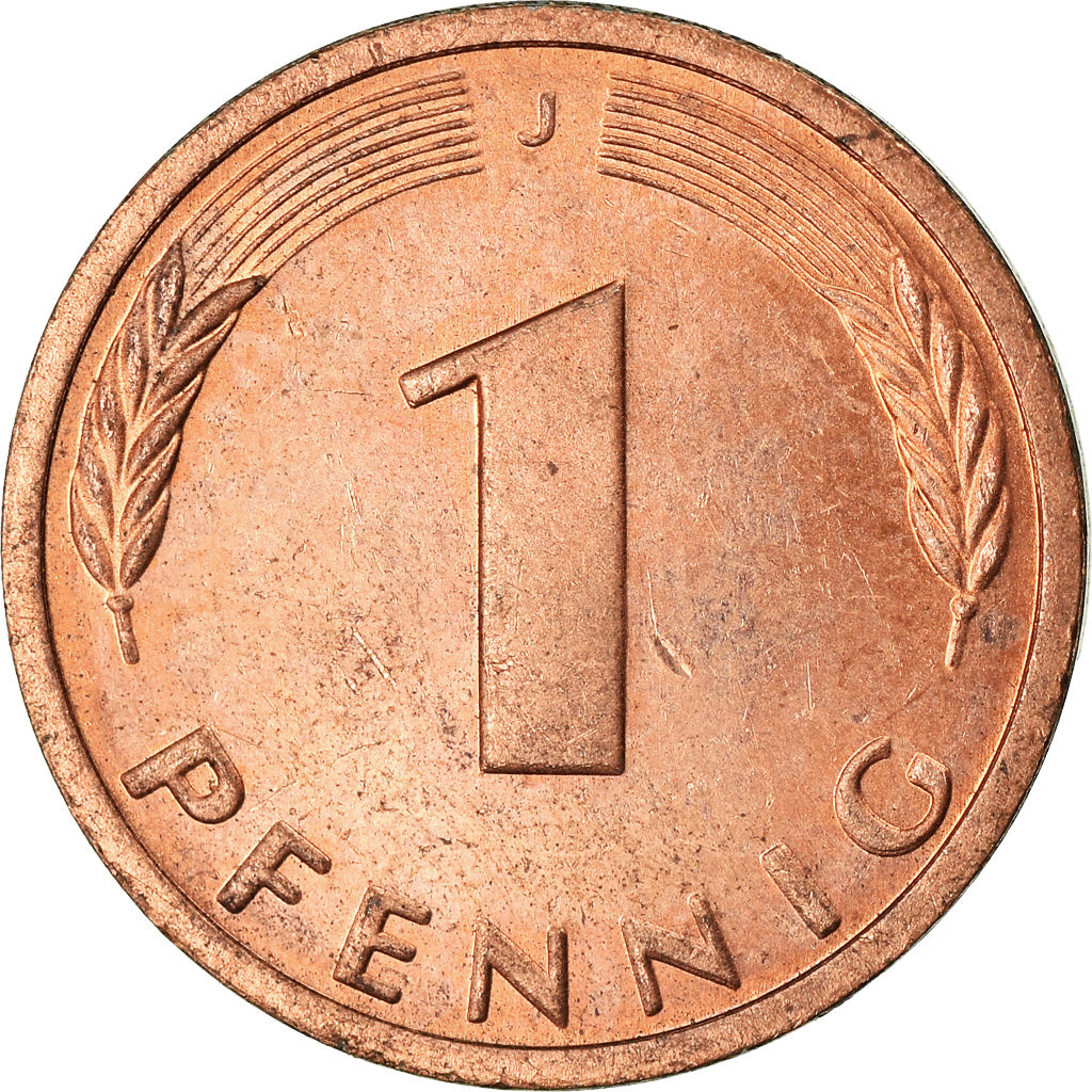 Coin, GERMANY - FEDERAL REPUBLIC, Pfennig, 1996, Hambourg, EF(40-45), Copper
