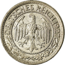 Coin, GERMANY, WEIMAR REPUBLIC, 50 Reichspfennig, 1927, Berlin, AU(55-58)