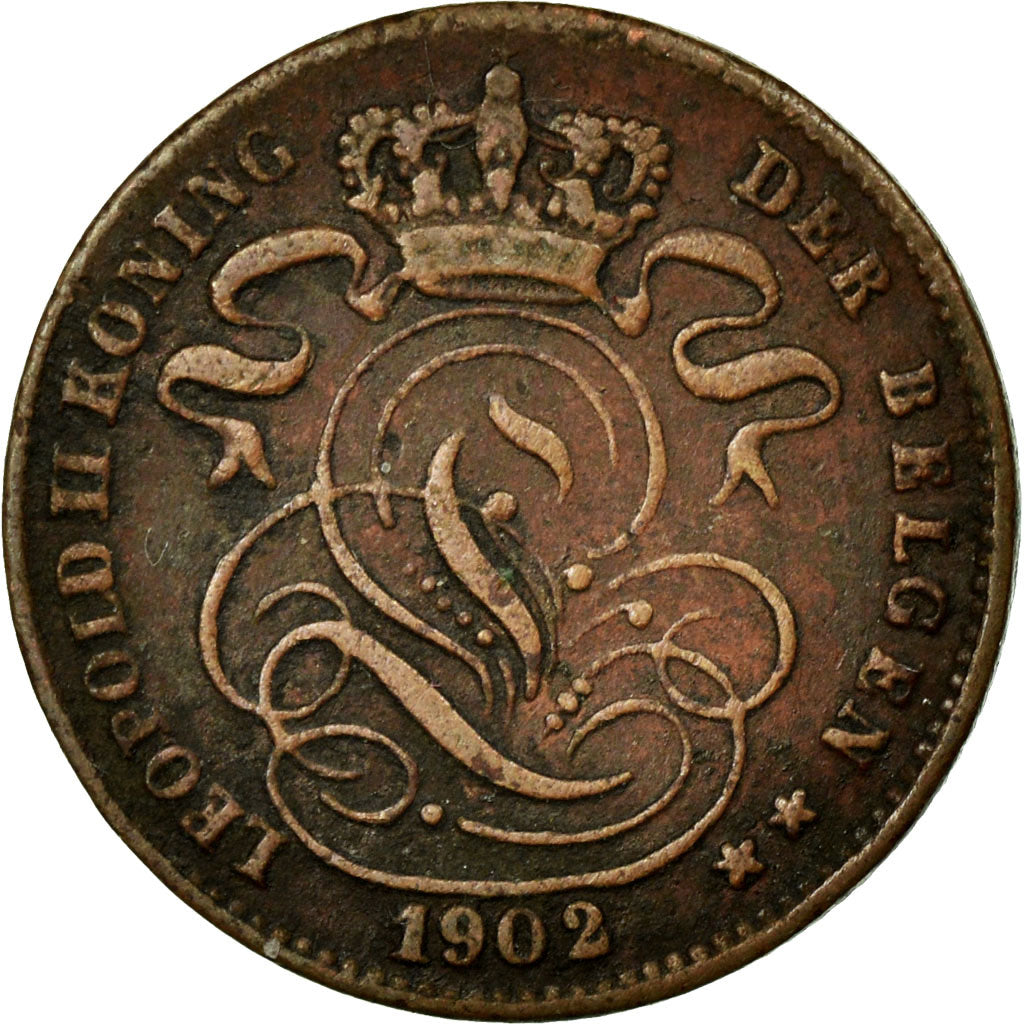 Coin, Belgium, Leopold II, Centime, 1902, EF(40-45), Copper, KM:34.1