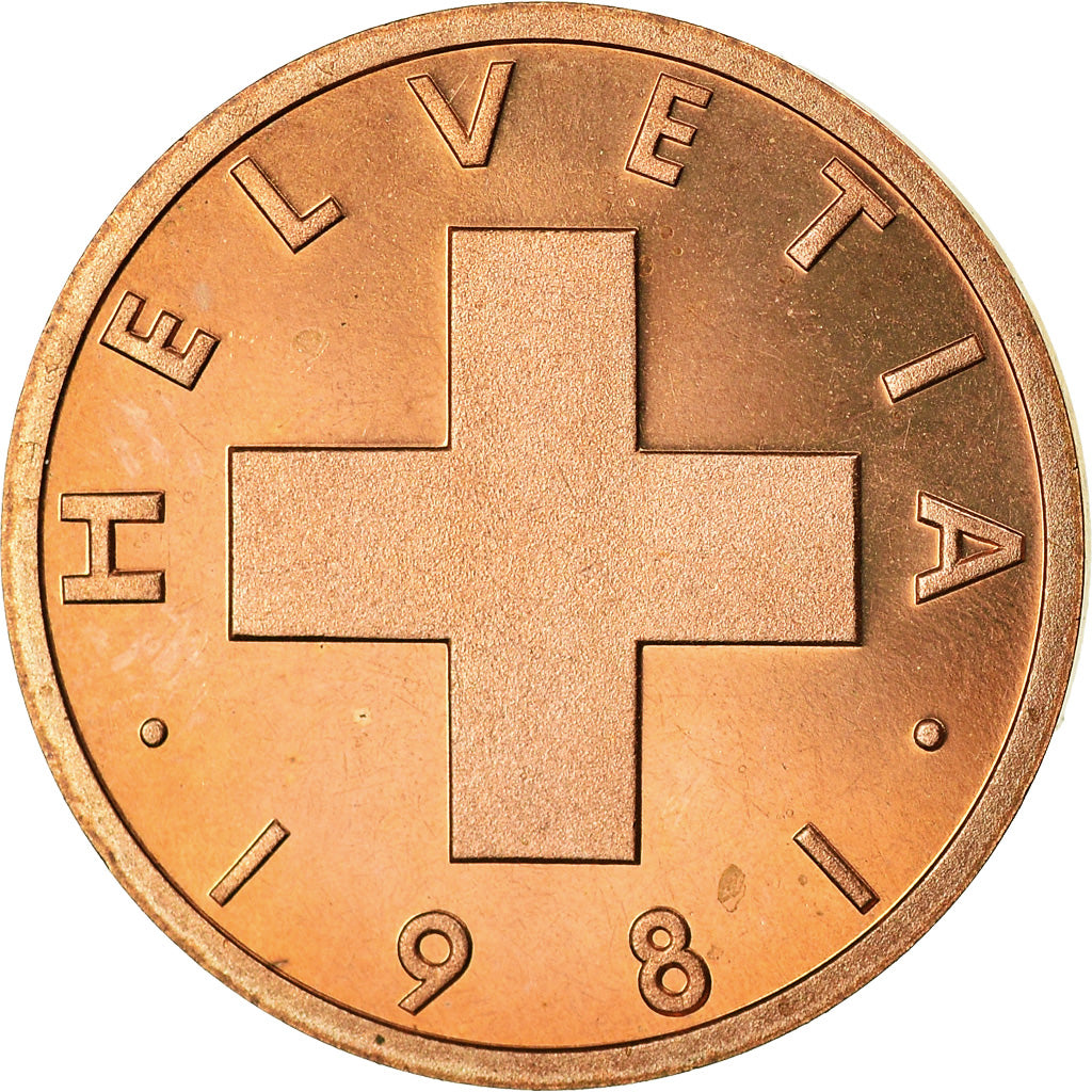 Monnaie, Suisse, Rappen, 1981, Bern, Proof, SPL, Bronze, KM:46