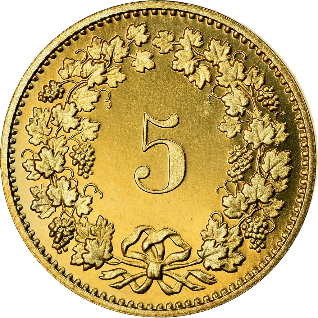 Coin, Switzerland, 5 Rappen, 1981, Bern, Proof, MS(63), Aluminum-Bronze, KM:26c