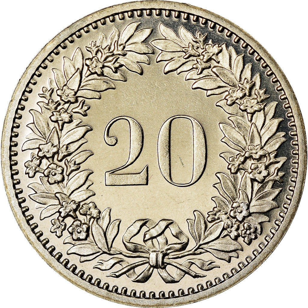 Coin, Switzerland, 20 Rappen, 1981, Bern, Proof, MS(63), Copper-nickel, KM:29a