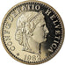 Coin, Switzerland, 20 Rappen, 1982, Bern, Proof / BE, MS(63), Copper-nickel