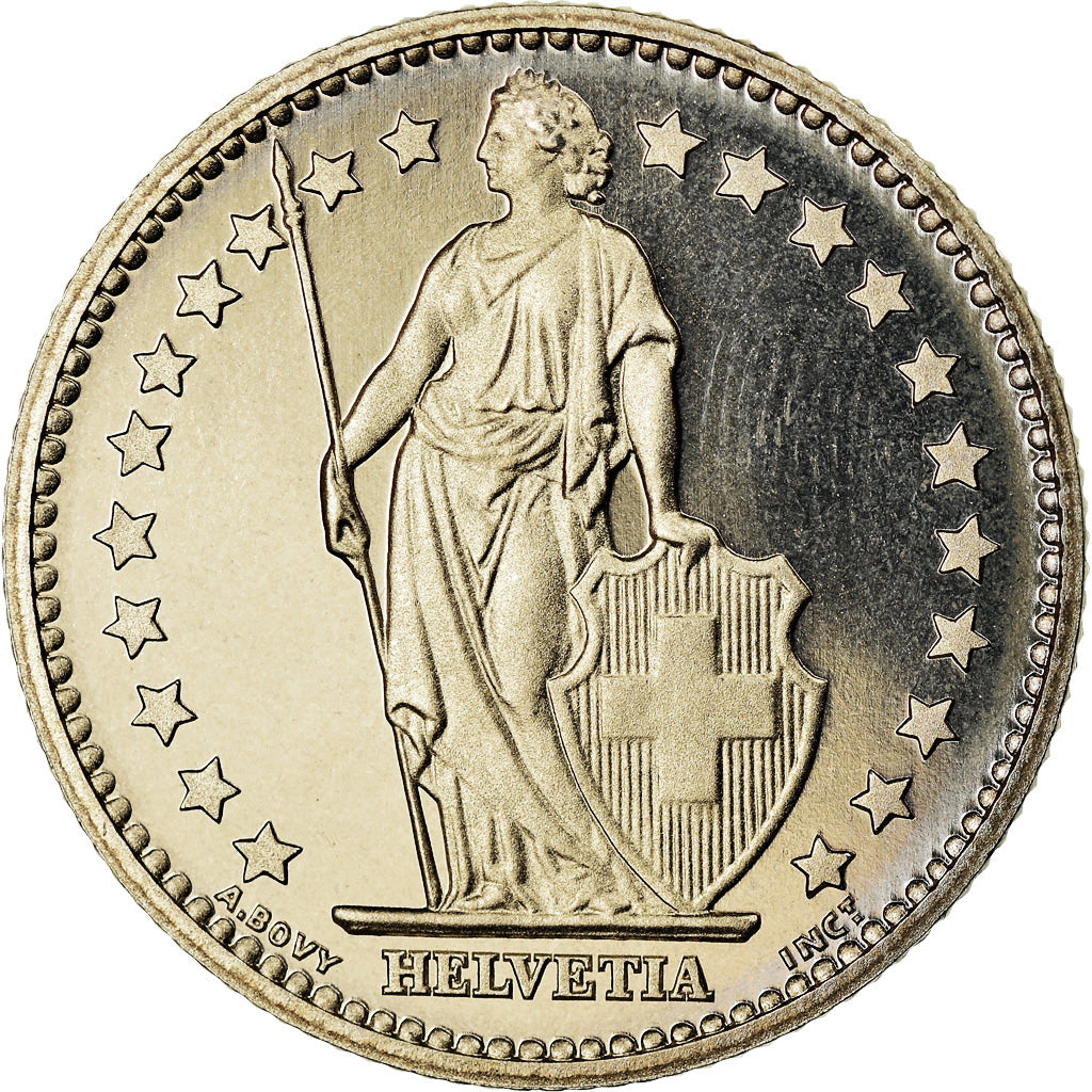 Coin, Switzerland, Franc, 1982, Proof / BE, MS(63), Copper-nickel, KM:24a.2