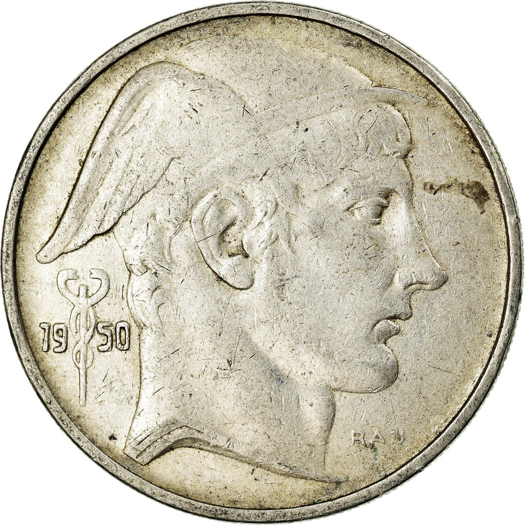 Coin, Belgium, 20 Francs, 20 Frank, 1950, EF(40-45), Silver, KM:140.1