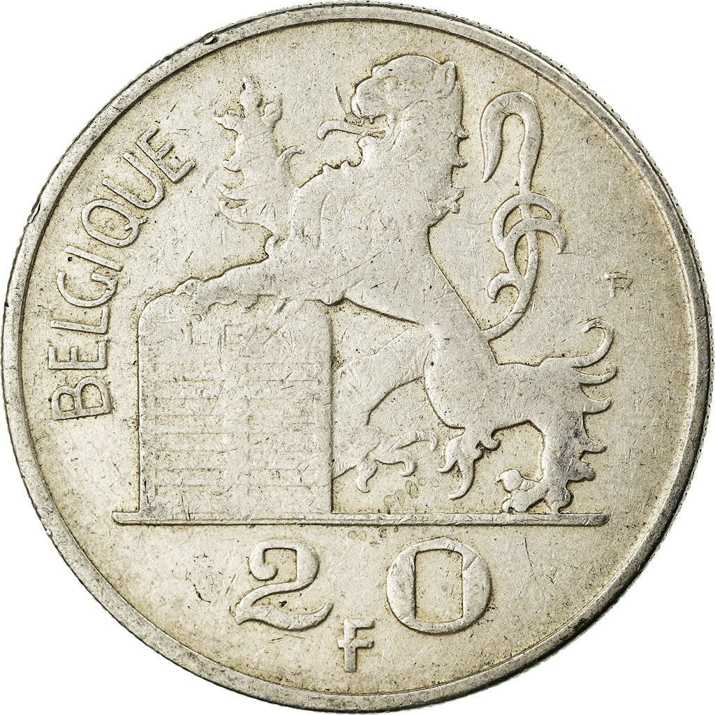 Coin, Belgium, 20 Francs, 20 Frank, 1950, EF(40-45), Silver, KM:140.1