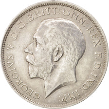 GREAT BRITAIN, Florin, Two Shillings, 1915, KM #817, AU(50-53), Silver, 28.3,...