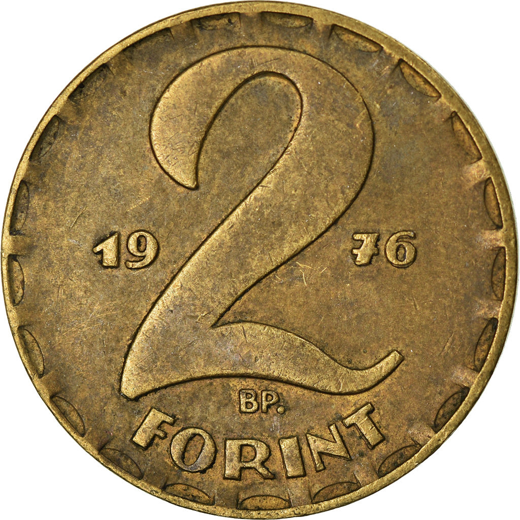Münze, Ungarn, 2 Forint, 1976, SS, Messing, KM:591
