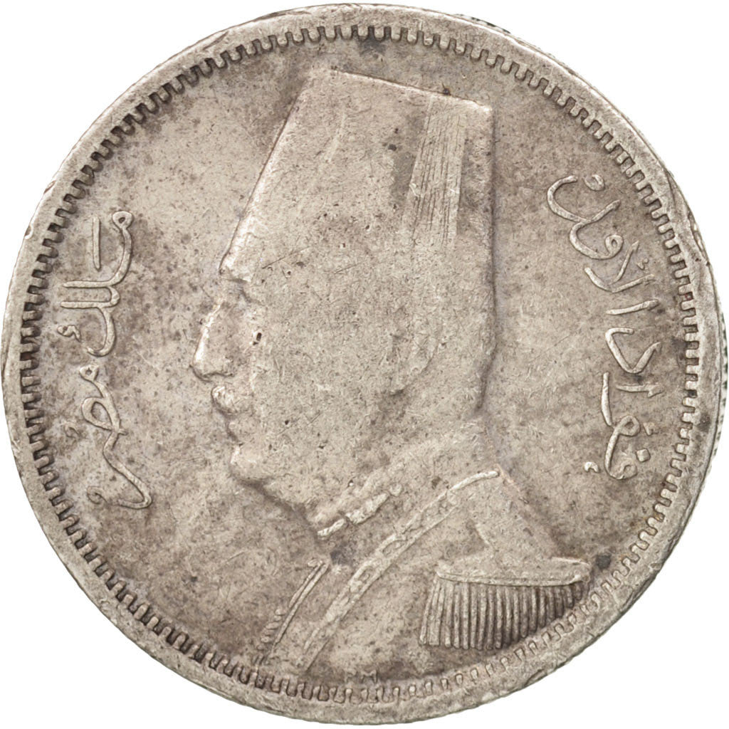 EGYPT, 2 Piastres, 1929, British Royal Mint, KM #348, VF(30-35), Silver, 2.81