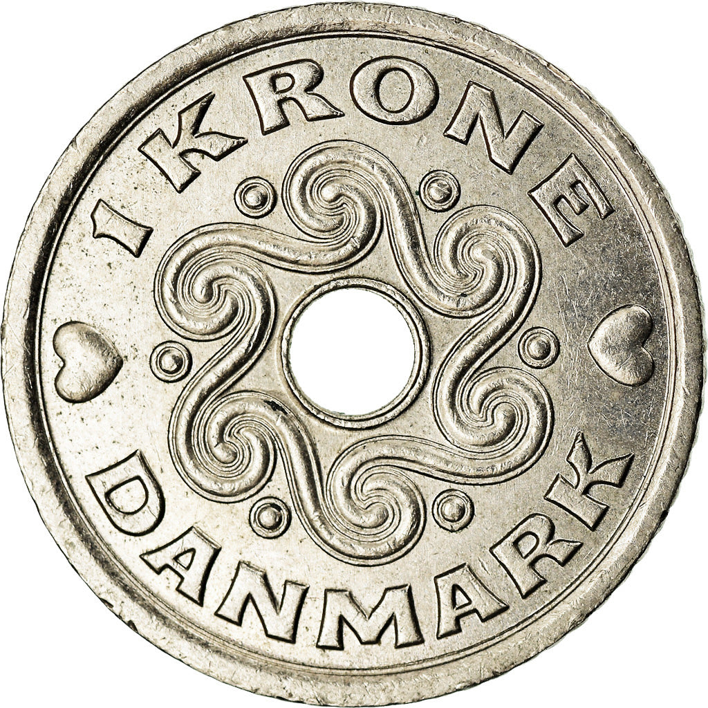 Coin, Denmark, Margrethe II, Krone, 1999, Copenhagen, AU(55-58), Copper-nickel