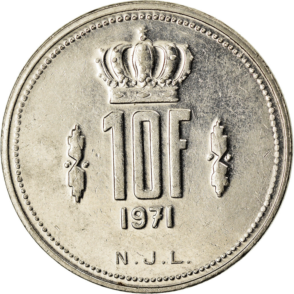 Coin, Luxembourg, Jean, 10 Francs, 1971, AU(55-58), Nickel, KM:57