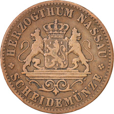 GERMAN STATES, Kreuzer, 1860, Wiesbaden, KM #74, EF(40-45), Copper, 4.23