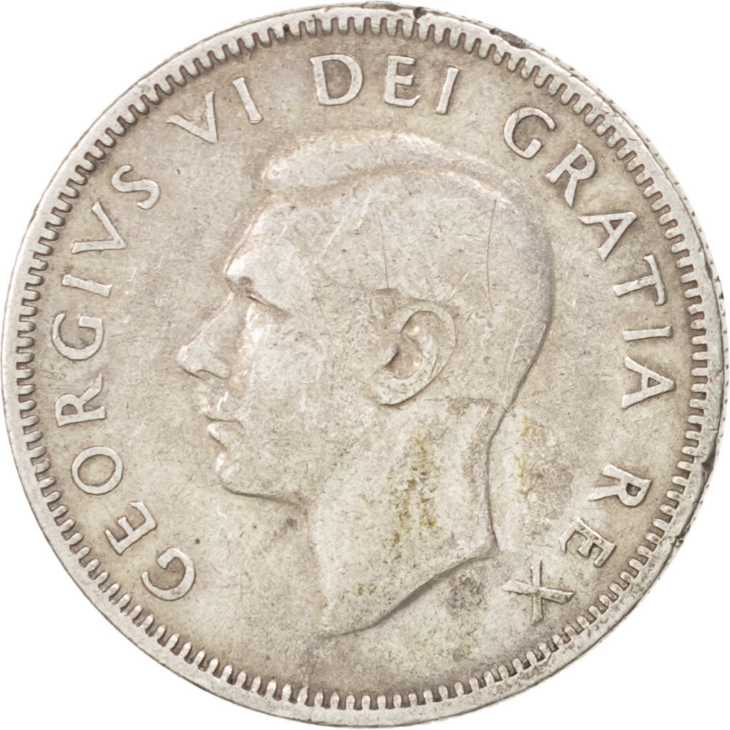 CANADA, 25 Cents, 1951, Royal Canadian Mint, KM #44, VF(30-35), Silver, 23.5,...