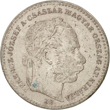 HUNGARY, 20 Krajczar, 1869, Kremnitz, KM #446.1, VF(20-25), Silver, 2.55