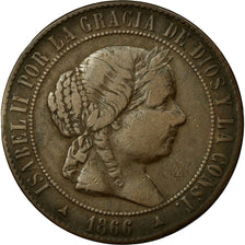 Moneda, España, Isabel II, 5 Centimos, 1866, MBC, Cobre, KM:635.1