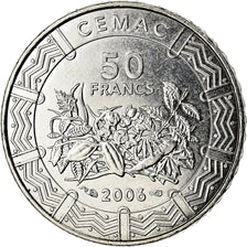 Coin, Central African States, 50 Francs, 2006, Paris, AU(55-58), Stainless