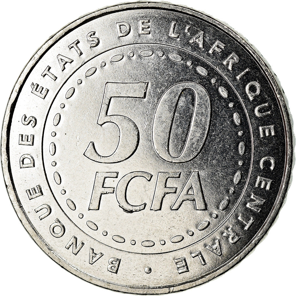 Coin, Central African States, 50 Francs, 2006, Paris, AU(55-58), Stainless