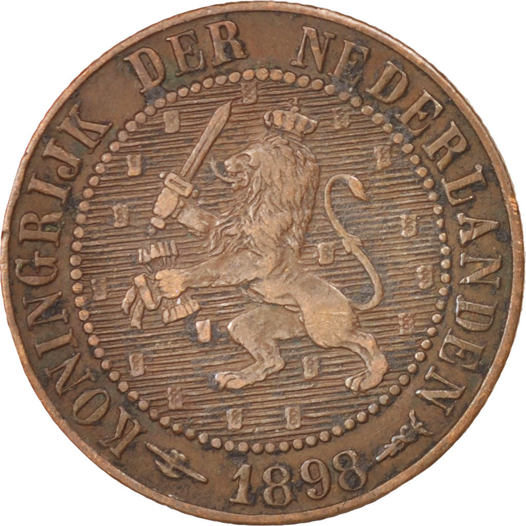NETHERLANDS, 2-1/2 Cent, 1898, KM #108.2, VF(20-25), Bronze, 23.69, 4.01