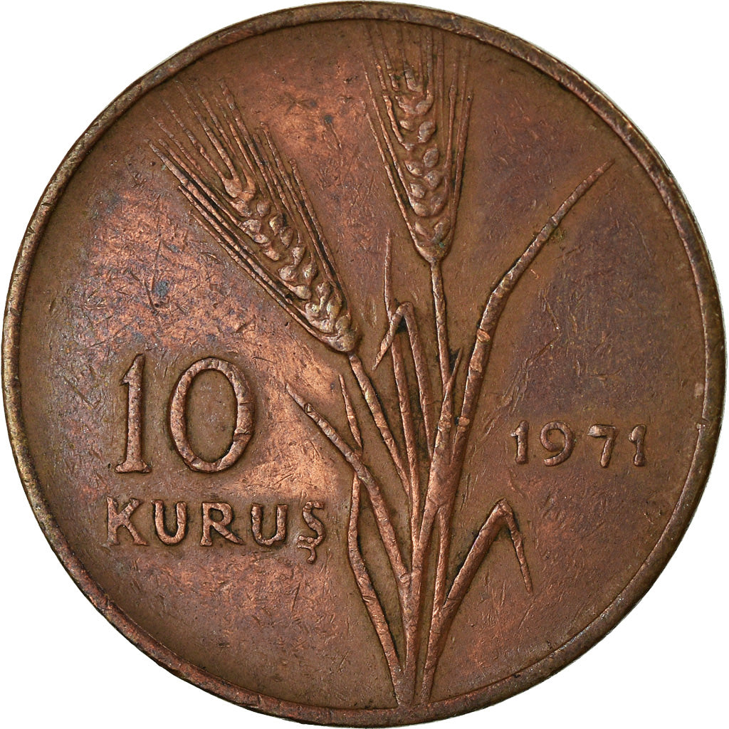 Monnaie, Turquie, 10 Kurus, 1971, TTB, Bronze, KM:891.2