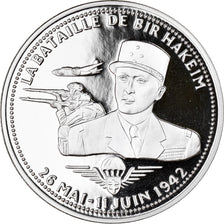 Francia, medalla, La Bataille de Bir Hakeim, Politics, Society, War, FDC, Plata