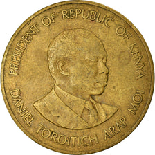 Moeda, Quénia, 10 Cents, 1984, British Royal Mint, EF(40-45), Níquel-Latão