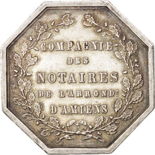 France, Notary, Token, 1854, AU(50-53), Silver, Lerouge #12, 15.03