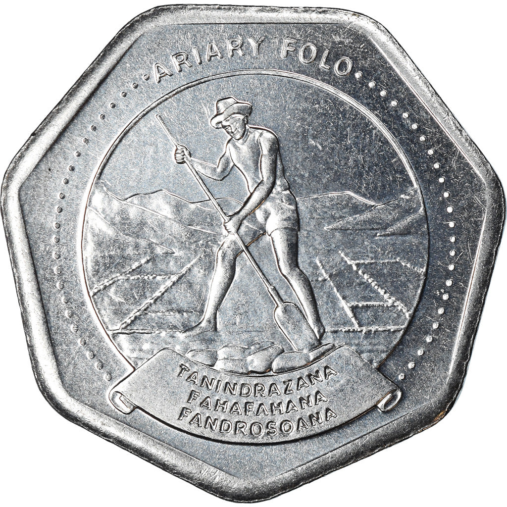 Coin, Madagascar, 10 Ariary, 1999, Royal Canadian Mint, EF(40-45), Stainless