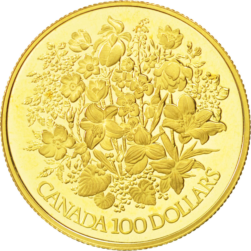 CANADA, 100 Dollars, 1977, Royal Canadian Mint, KM #119, MS(63), Gold, 16.90